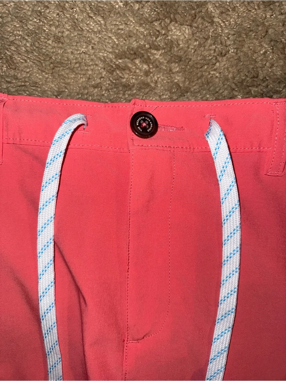 Used gym chubbies Red Swim Board Shorts with White Drawstring
